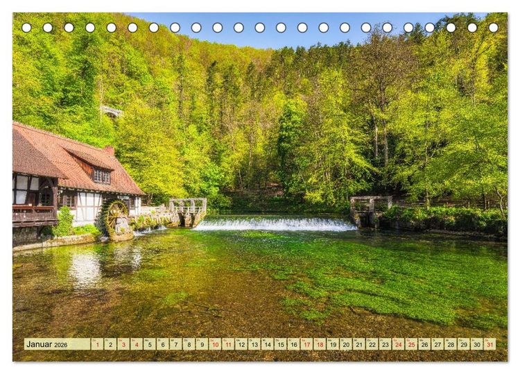 Produktbild: Faszinierende Karstquellen auf der Schw&auml;bischen Alb (Tischkalender 2026 DIN A5 quer), CALVENDO Monatskalender