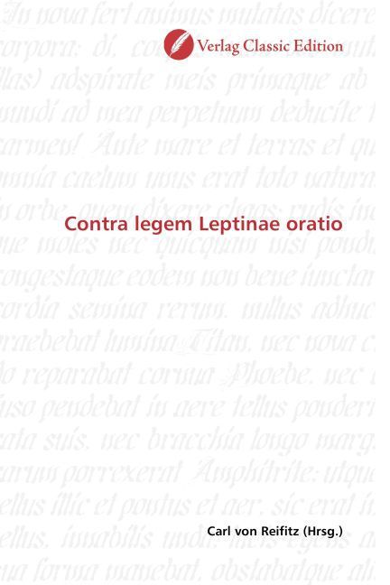 Produktbild: Contra legem Leptinae oratio