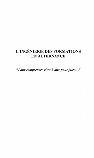 Produktbild: L'ingenierie des formations enalternance
