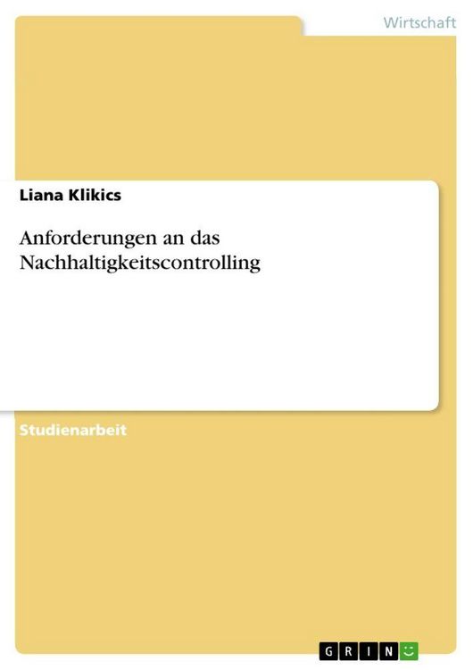 Produktbild: Anforderungen an das Nachhaltigkeitscontrolling