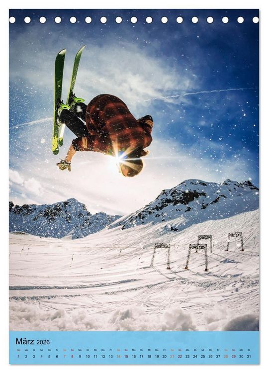 Produktbild: Endlich wieder Skifahren (Tischkalender 2026 DIN A5 hoch), CALVENDO Monatskalender