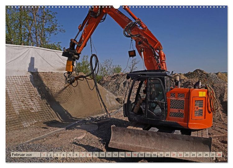 Produktbild: Bagger im Einsatz (Wandkalender 2026 DIN A2 quer), CALVENDO Monatskalender