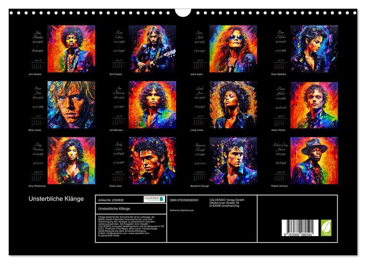 Produktbild: Unsterbliche Kl&auml;nge (Wandkalender 2027 DIN A3 quer), CALVENDO Monatskalender
