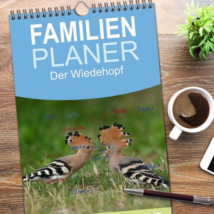 Produktbild: Familienplaner 2026 - Der Wiedehopf mit 5 Spalten (Wandkalender, 21 x 45 cm) CALVENDO
