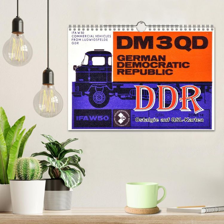 Produktbild: DDR - Ostalgie auf QSL-Karten (Wandkalender 2026 DIN A4 quer), CALVENDO Monatskalender