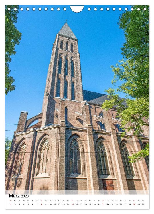 Produktbild: Kirchen in D&uuml;sseldorf (Wandkalender 2026 DIN A4 hoch), CALVENDO Monatskalender