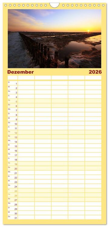 Produktbild: Familienplaner 2026 - Nordseebad Wremen - Strandimpressionen mit 5 Spalten (Wandkalender, 21 x 45 cm) CALVENDO