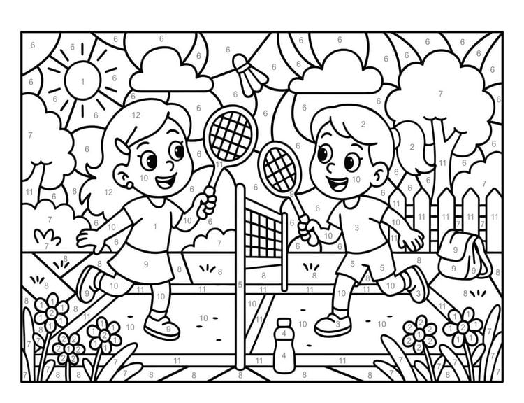 Produktbild: Malen nach Zahlen Sport Malbuch f&uuml;r M&auml;dchen ab 5&ndash;7 Jahren mit 50 Ausmalbildern