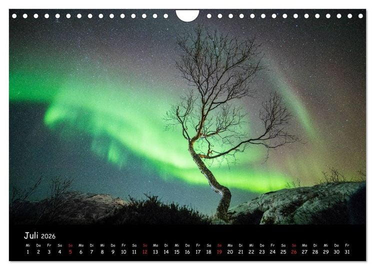 Produktbild: Nordlichtkalender (Wandkalender 2026 DIN A4 quer), CALVENDO Monatskalender