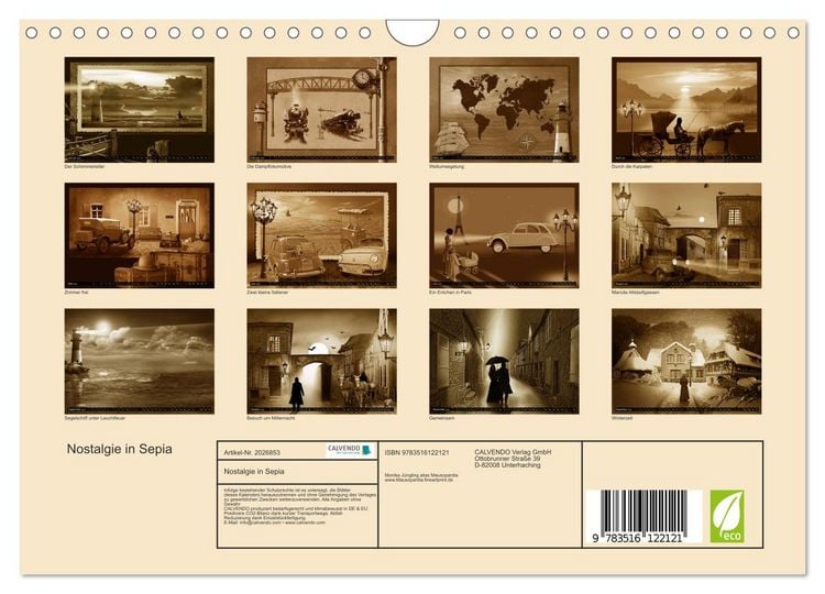 Produktbild: Nostalgie in Sepia (Wandkalender 2026 DIN A4 quer), CALVENDO Monatskalender