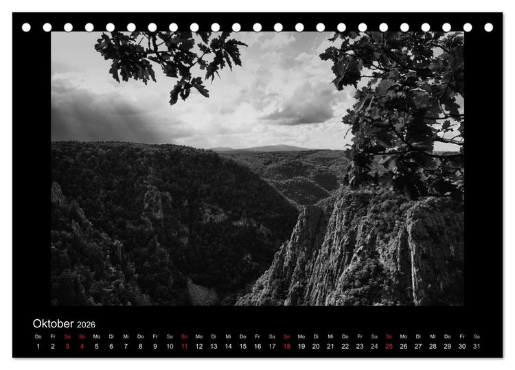 Produktbild: Harz-Bilder in monochrome (Tischkalender 2026 DIN A5 quer), CALVENDO Monatskalender