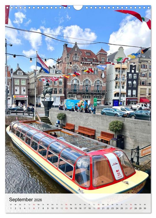 Produktbild: DIE GRACHTENSTADT AMSTERDAM (Wandkalender 2026 DIN A3 hoch), CALVENDO Monatskalender