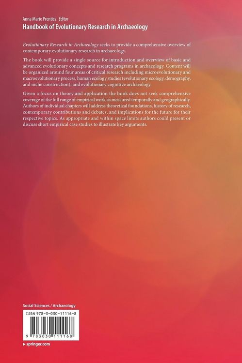 Produktbild: Handbook of Evolutionary Research in Archaeology