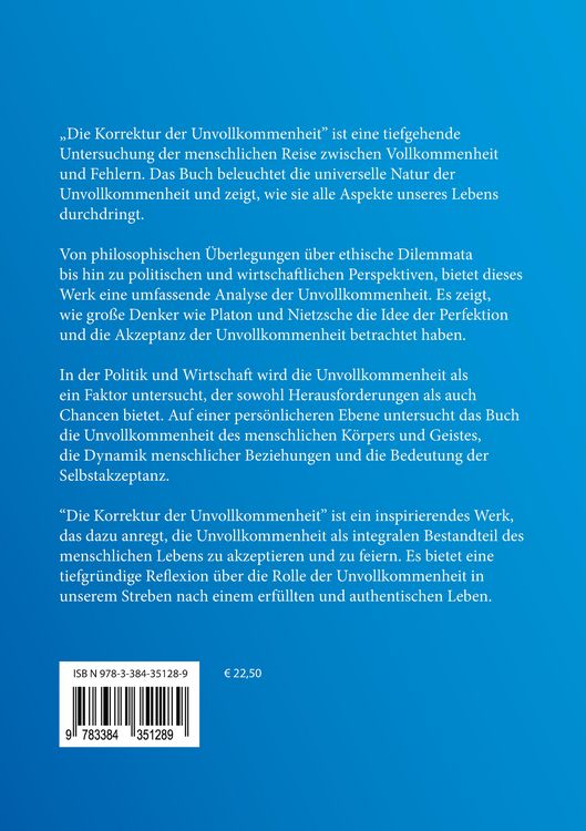 Produktbild: Die Korrektur der Unvollkommenheit