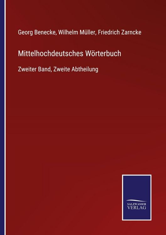 Produktbild: Mittelhochdeutsches W&ouml;rterbuch