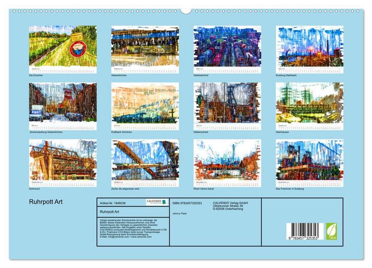 Produktbild: Ruhrpott Art (hochwertiger Premium Wandkalender 2026 DIN A2 quer), Kunstdruck in Hochglanz