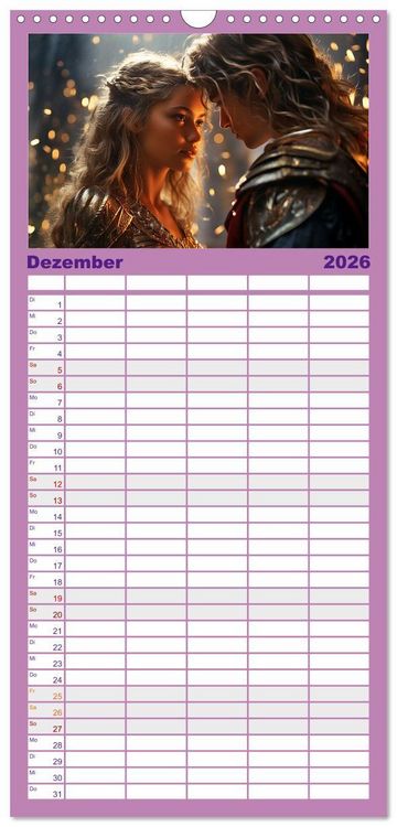 Produktbild: Familienplaner 2026 - Verzaubert von Magie und Romantik mit 5 Spalten (Wandkalender, 21 x 45 cm) CALVENDO