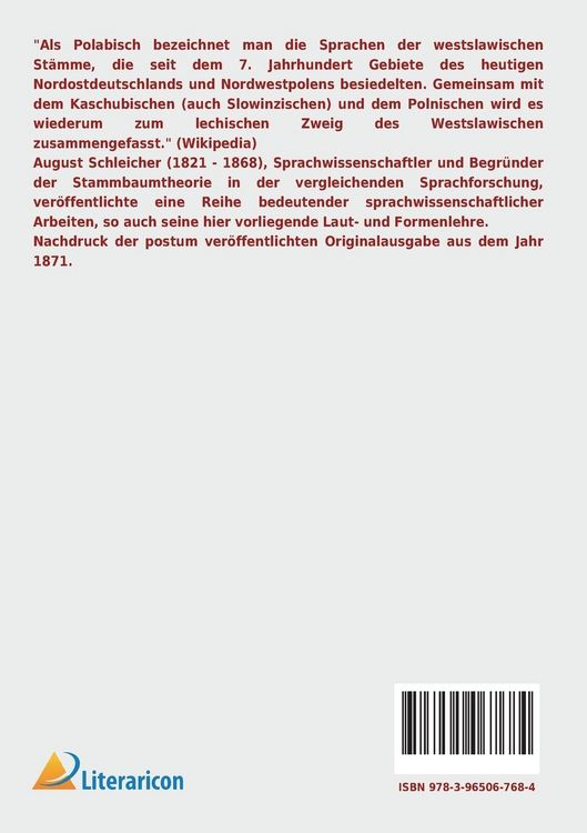 Produktbild: Laut- und Formenlehre der polabischen Sprache