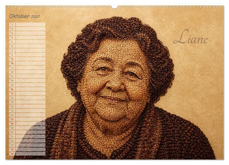 Produktbild: Kaffeetypen - Charakterk&ouml;pfe aus Bohnen (hochwertiger Premium Wandkalender 2027 DIN A2 quer), Kunstdruck in Hochglanz