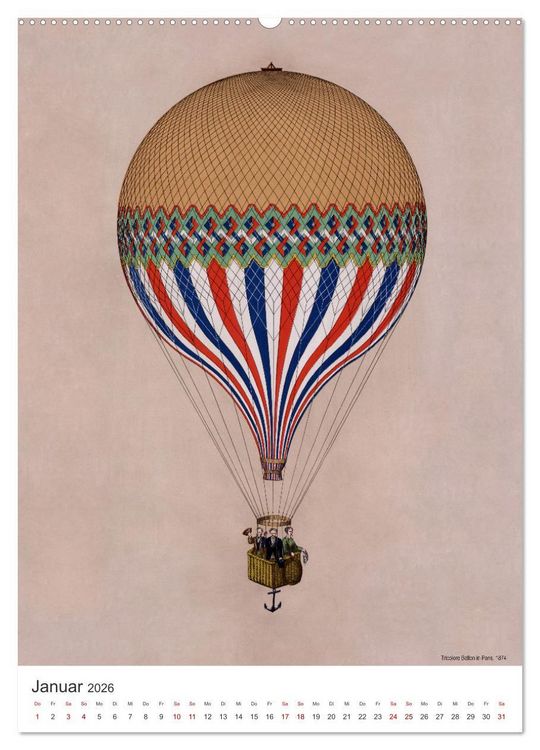 Produktbild: Ballonfahren Kalender (hochwertiger Premium Wandkalender 2026 DIN A2 hoch), Kunstdruck in Hochglanz