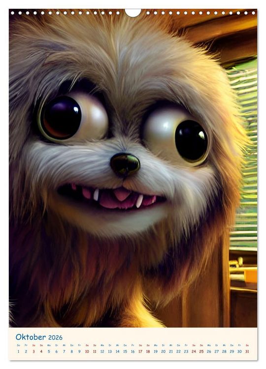 Produktbild: Liebenswerte Kuschelmonster - Digitalart (Wandkalender 2026 DIN A3 hoch), CALVENDO Monatskalender