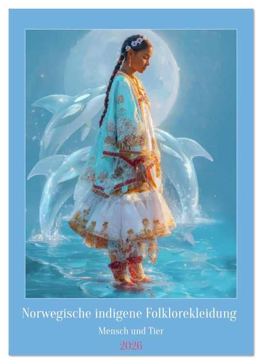 Produktbild: Norwegische indigene Folklorekleidung - Mensch und Tier (Wandkalender 2026 DIN A2 hoch), CALVENDO Monatskalender