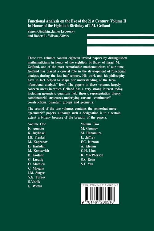 Produktbild: Functional Analysis on the Eve of the 21st Century