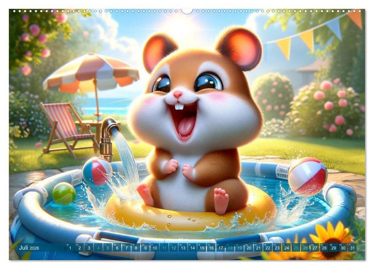 Produktbild: Hamsterbacken: Ein Jahr voller &Uuml;berraschungen (Wandkalender 2026 DIN A2 quer), CALVENDO Monatskalender