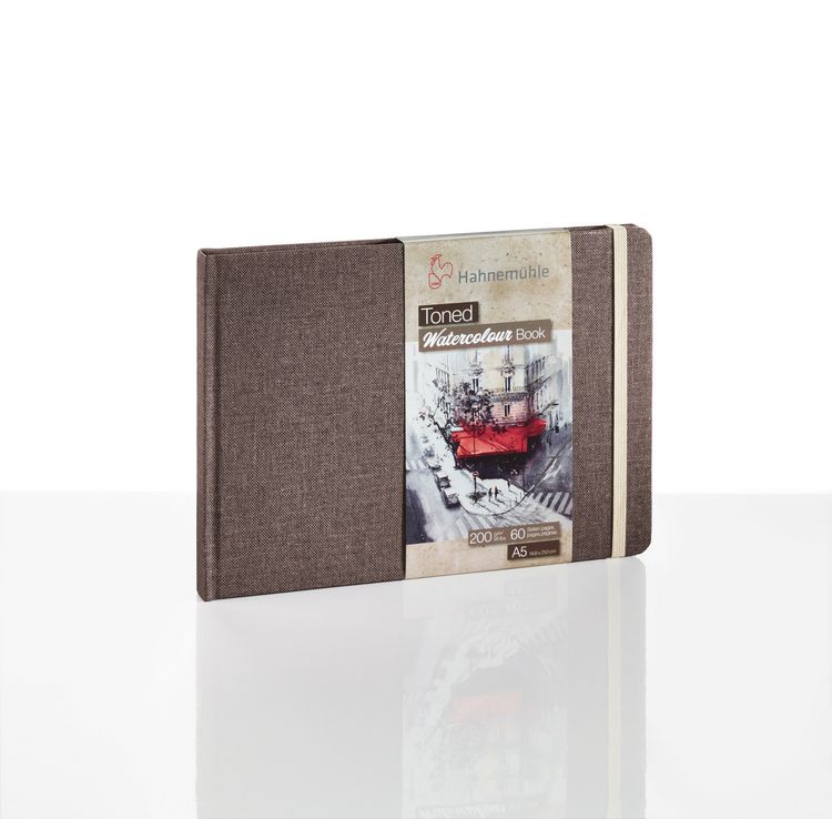Produktbild: Hahnem&uuml;hle Papier Toned Watercolour Book, DIN A 5 Landschaftsformat, 200 g/m&sup2;