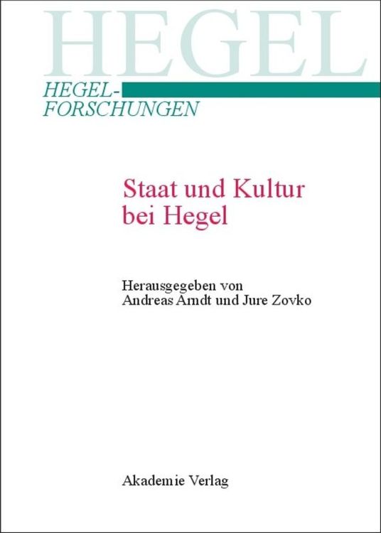 Produktbild: Staat und Kultur bei Hegel