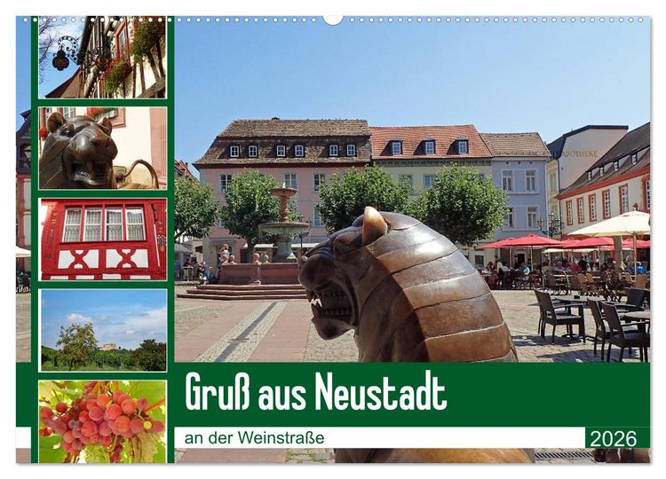Produktbild: Gru&szlig; aus Neustadt an der Weinstra&szlig;e (Wandkalender 2026 DIN A2 quer), CALVENDO Monatskalender