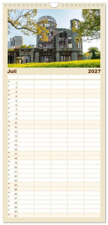 Produktbild: Familienplaner 2027 - Unterwegs in Japan mit 5 Spalten (Wandkalender, 21 x 45 cm) CALVENDO