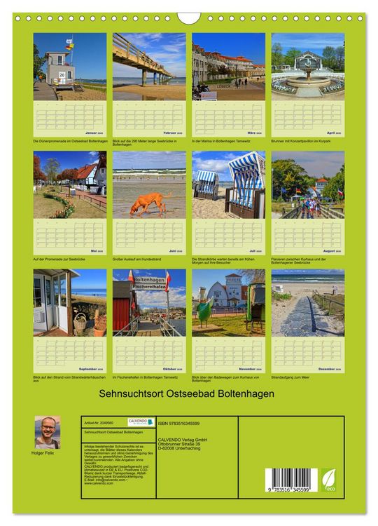 Produktbild: Sehnsuchtsort Ostseebad Boltenhagen (Wandkalender 2026 DIN A3 hoch), CALVENDO Monatskalender