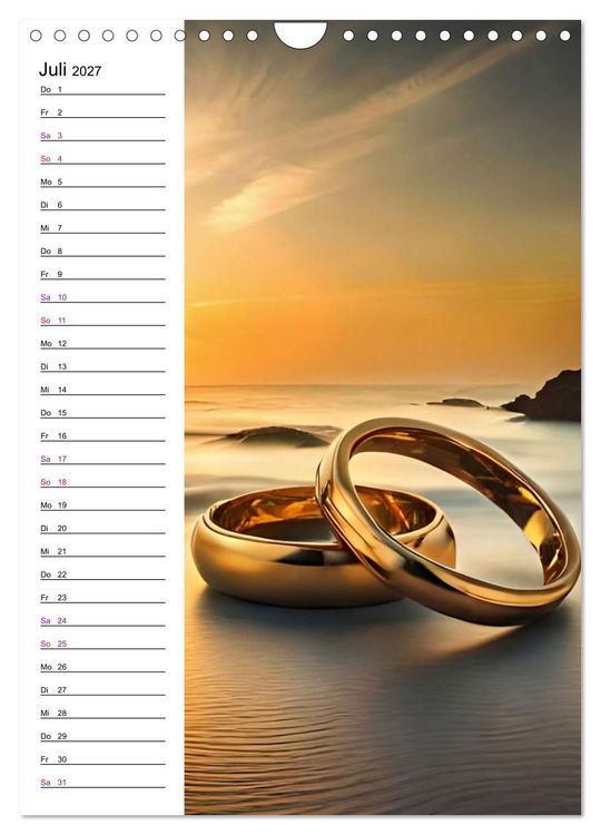 Produktbild: Lust auf Hochzeit - Planer (Wandkalender 2027 DIN A4 hoch), CALVENDO Monatskalender