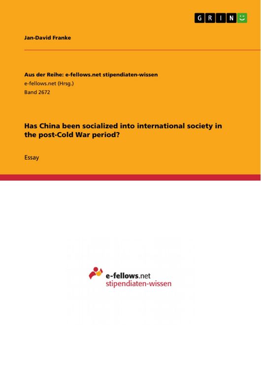 Produktbild: Has China been socialized into international society in the post-Cold War period?
