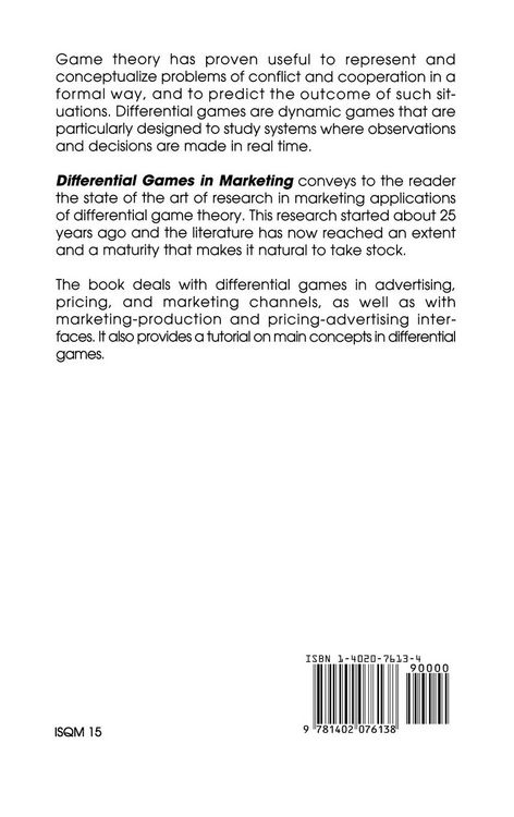 Produktbild: Differential Games in Marketing