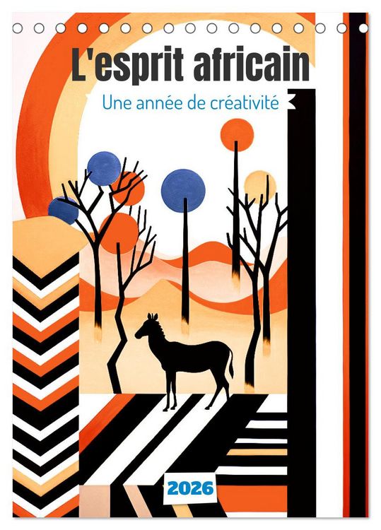 Produktbild: L'esprit africain (Calendrier de bureau 2026 DIN A5 horizontal), CALVENDO calendrier mensuel