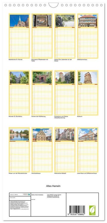 Produktbild: Familienplaner 2026 - Altes Hameln mit 5 Spalten (Wandkalender, 21 x 45 cm) CALVENDO