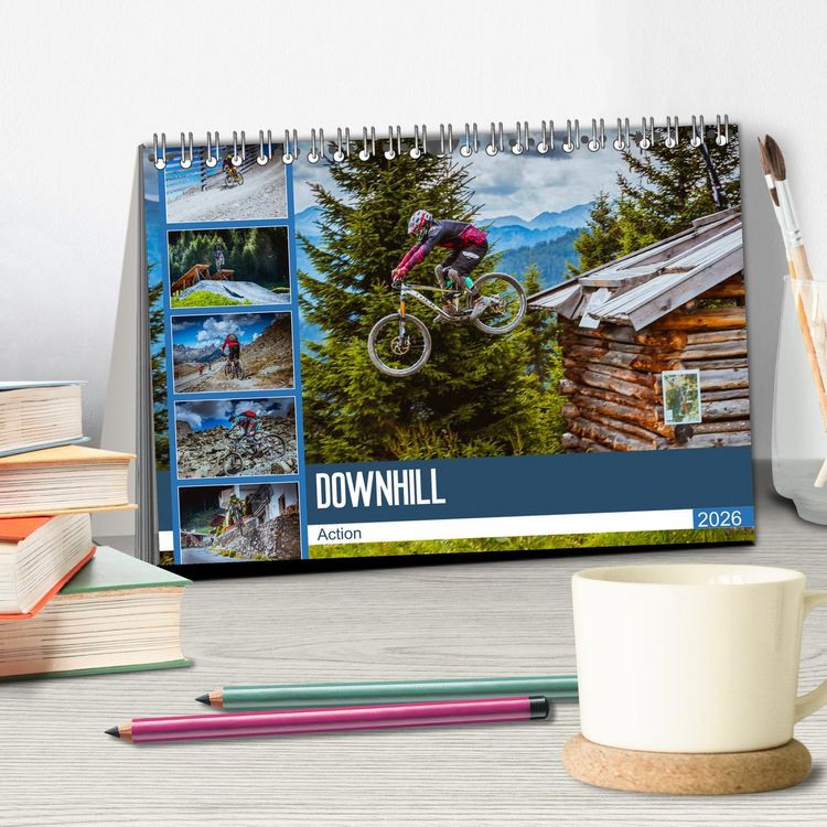 Produktbild: Downhill Action (Tischkalender 2026 DIN A5 quer), CALVENDO Monatskalender