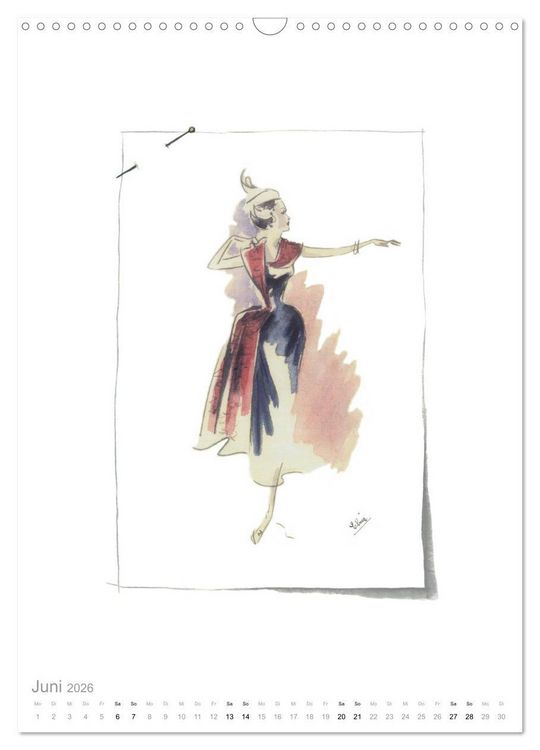 Produktbild: FIGURINEN 2026 - Modedesign von 1949 - Zeichnungen von Elina Ruffinengo (Wandkalender 2026 DIN A3 hoch), CALVENDO Monatskalender