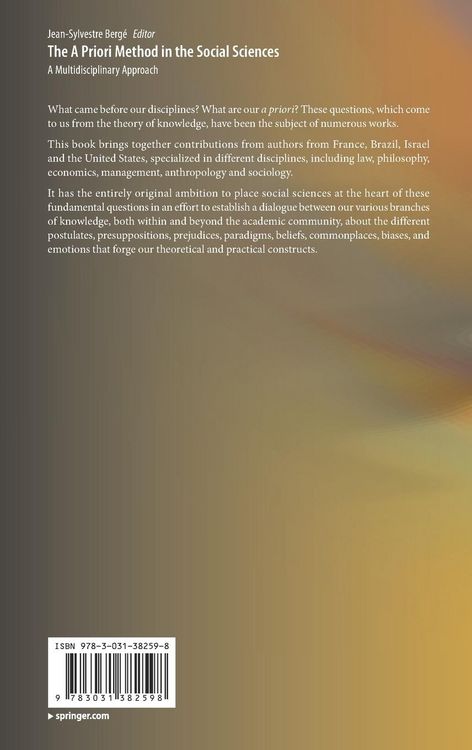 Produktbild: The A Priori Method in the Social Sciences