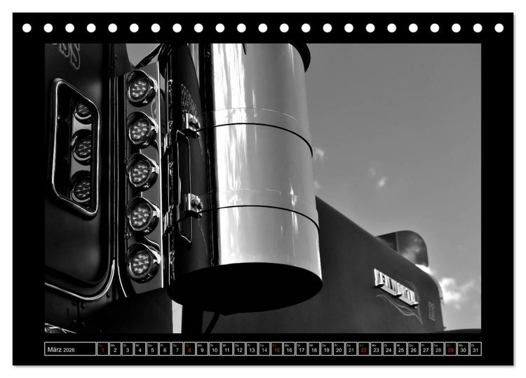 Produktbild: Kenworth W900A EXTHD - in schwarzwei&szlig; (Tischkalender 2026 DIN A5 quer), CALVENDO Monatskalender