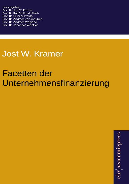 Produktbild: Facetten der Unternehmensfinanzierung
