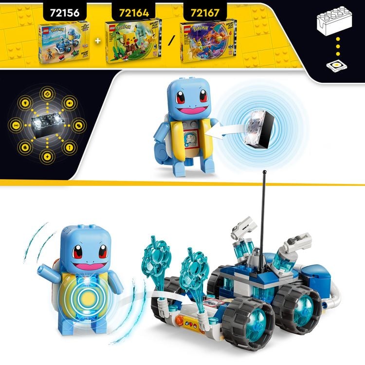 Produktbild: LEGO Pok&eacute;mon SMART Play: Trainer-Buggyabenteuer mit Schiggy kompatibles Set 72156