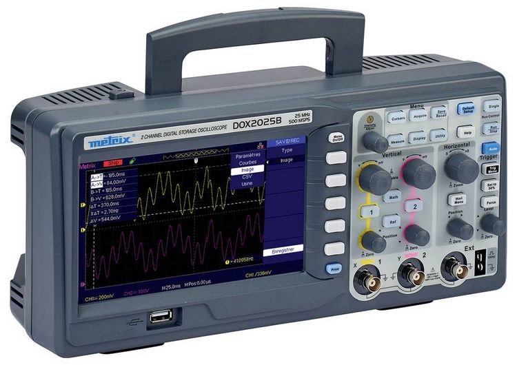 Produktbild: Metrix DOX 2025B Digital-Oszilloskop 20 MHz 2-Kanal 500 MSa/s 32 kpts 8 Bit Digital-Speicher (DSO) 1 St.