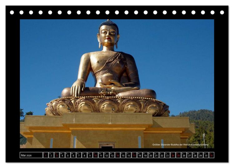 Produktbild: Bhutan Druk Yul 2026 (Tischkalender 2026 DIN A5 quer), CALVENDO Monatskalender