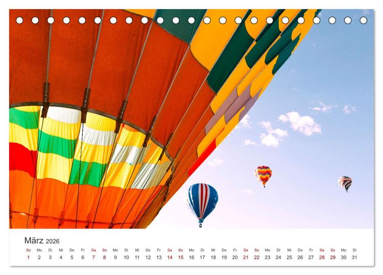 Produktbild: Kunterbunte Hei&szlig;luftballone (Tischkalender 2026 DIN A5 quer), CALVENDO Monatskalender