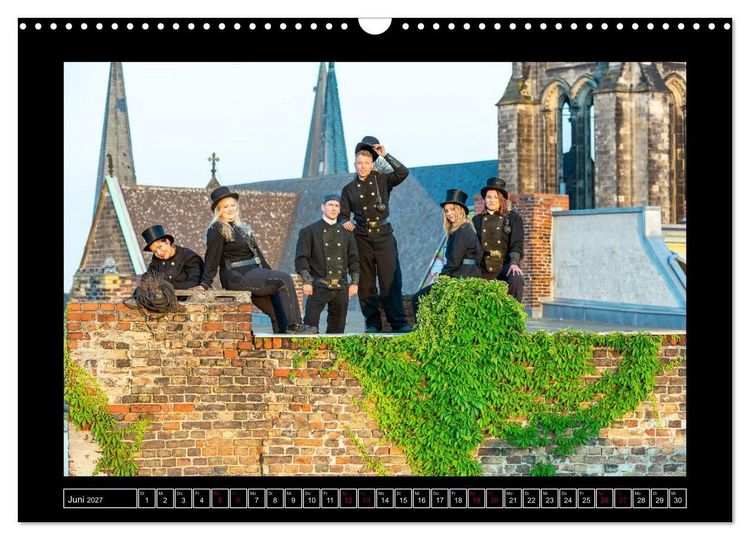 Produktbild: Schornsteinfeger &uuml;ber Berlin - Die Gl&uuml;cksbringer auf den D&auml;chern der Hauptstadt (Wandkalender 2027 DIN A3 quer), CALVENDO Monatskalender