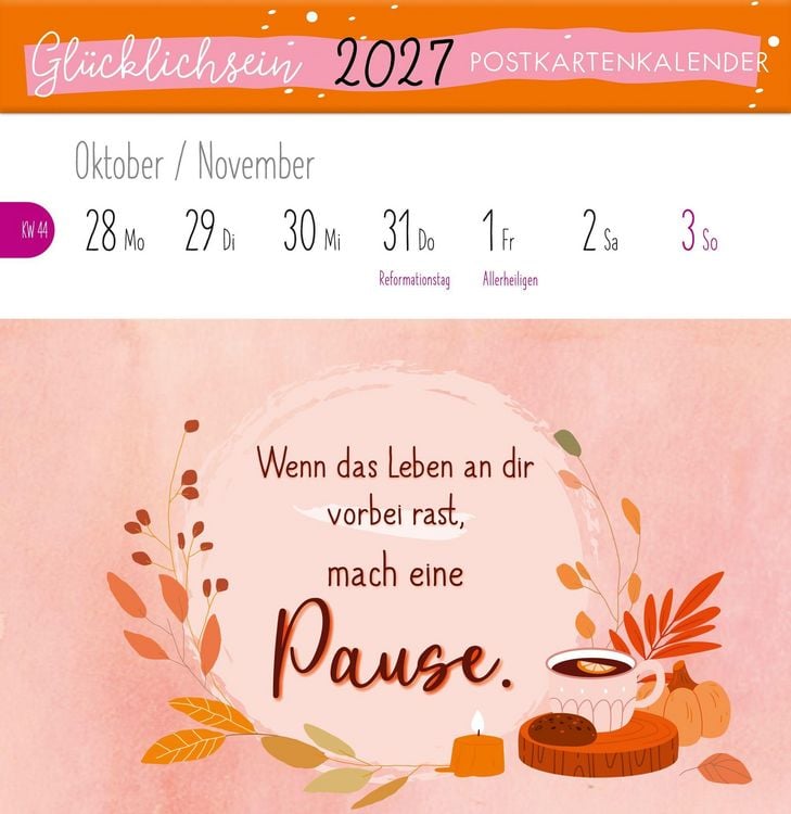 Produktbild: Postkartenkalender Gl&uuml;cklichsein 2027 by konfettiberlin