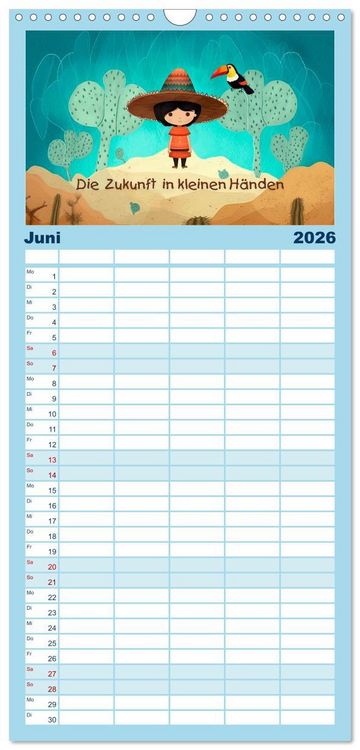 Produktbild: Familienplaner 2026 - Friedensboten - Stimmen der Hoffnung mit 5 Spalten (Wandkalender, 21 x 45 cm) CALVENDO